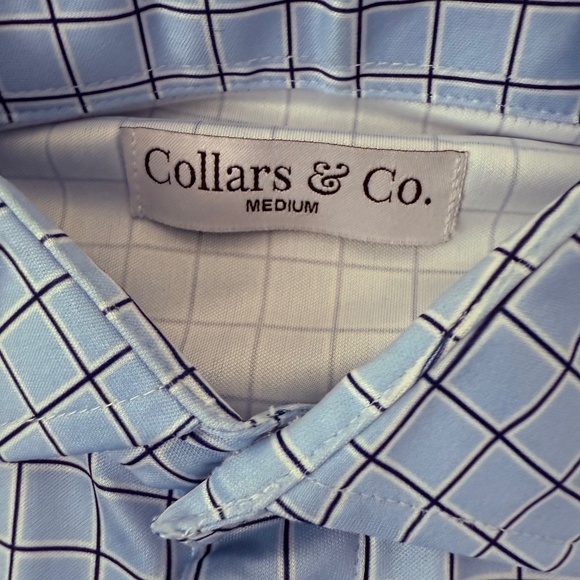 Collars & Co. Performance Polo - Men’s Medium - Blue Windowpane Grid - Picture 6 of 6